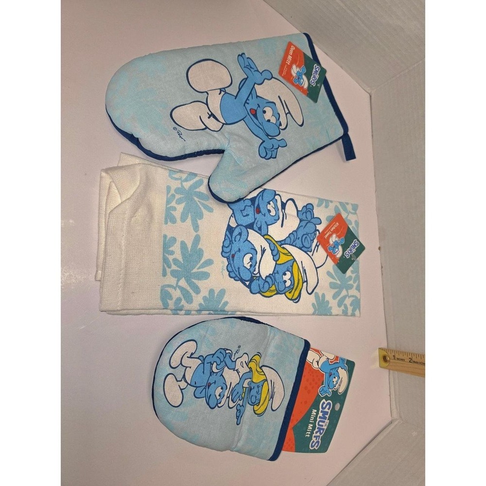 officially licensed The Smurfs kitchen oven mitt pinch mitt towel Smurfette